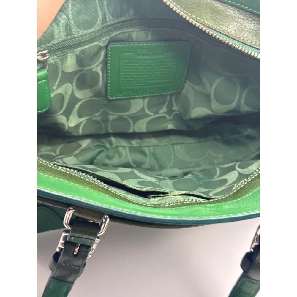 Vintage‎ Coach 7465 Hamilton Kelly Green Leather Satchel Handbag